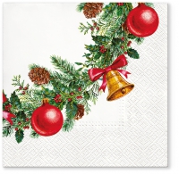 Servietten 33x33 cm - Wreath with bells Servietten 33x33 cm - Wreath with bells