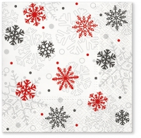 Servietten 33x33 cm - Xmas flakes red Servietten 33x33 cm - Xmas flakes red