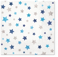 Servietten 33x33 cm - Sparkling Stars blue Servietten 33x33 cm - Sparkling Stars blue