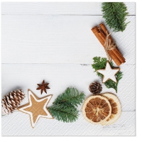 Servietten 33x33 cm - Natural Xmas Frame Servietten 33x33 cm - Natural Xmas Frame