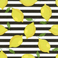 Servietten 25x25 cm - Lemons on stripes