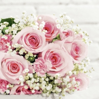 Servietten 25x25 cm - Marriage roses