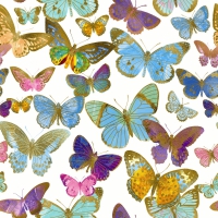 Servietten 25x25 cm - Golden butterflies