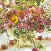 Servietten 33x33 cm - Garden zinnias