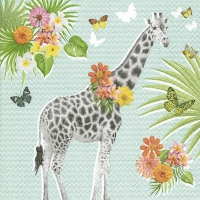 Servietten 33x33 cm - Giraffe garden