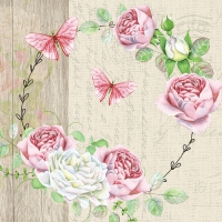Servietten 33x33 cm - Roundel of roses