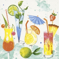 Servietten 33x33 cm - Colourful drinks