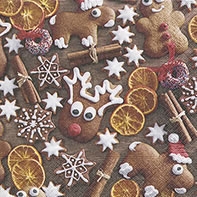 Servietten 24x24 cm - Gingerbread cookies