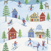 Servietten 25x25 cm - Winter Sports