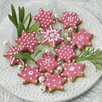 Servietten 24x24 cm - Pink cookies