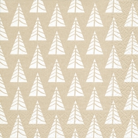 Servietten 33x33 cm - Pointed trees white