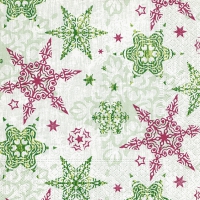 Servietten 33x33 cm - Delicate stars green