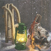 Servietten 33x33 cm - Wooden sleigh