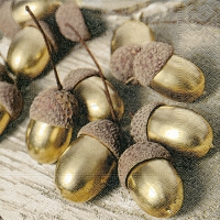 Servietten 33x33 cm - Golden acorns