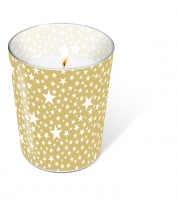 Glaskerze - Glaskerze Starlets gold