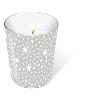 Glaskerze - Glaskerze Starlets silver