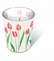 Glaskerze - Watercolour tulip