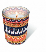 Glaskerze - Alpaka pattern