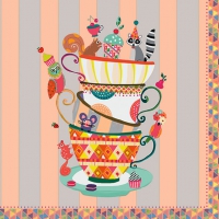 Servietten 33x33 cm - 5 o´clock cups