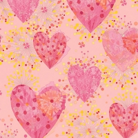 Servietten 33x33 cm - Primavera hearts