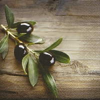 Servietten 33x33 cm - Olives in a wood