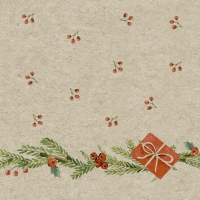 Servietten 25x25 cm - Misteltoe with present