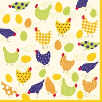 Servietten 25x25 cm - Hens Check