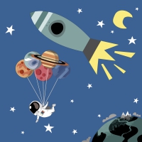 Servietten 33x33 cm - Space