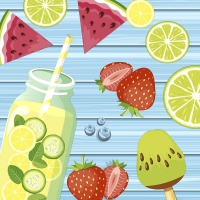 Servietten 33x33 cm - Summer fruits