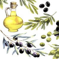 Servietten 33x33 cm - Olives