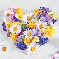 Servietten 33x33 cm - Flower heart