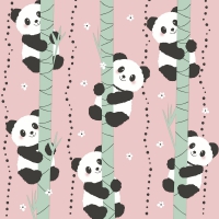 Servietten 33x33 cm - Climbing pandas
