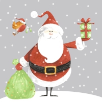 Servietten 33x33 cm - Santa with Oskar