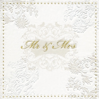 Servietten 33x33 cm - Moments Mr. & Mrs. gold