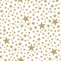 Servietten 24x24 cm - Starlets white/gold