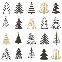 Servietten 24x24 cm - Graphical trees