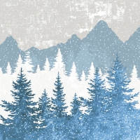 Servietten 33x33 cm - Forest silhouette blue Servietten 33x33 cm - Forest silhouette blue