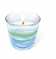 Glaskerze - Blue waves