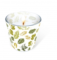 Glaskerze - Stamped leaves