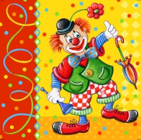 100 Servietten 33x33 cm - Clown