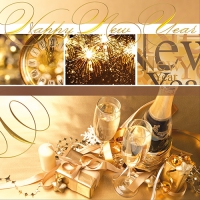 100 Servietten 33x33 cm - Happy New Year