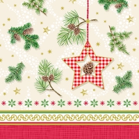 100 Servietten 33x33 cm - Traditional Star