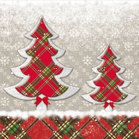 100 Servietten 33x33 cm - Chequers Tree
