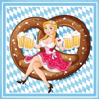 100 Servietten 33x33 cm - Bavarian Comic