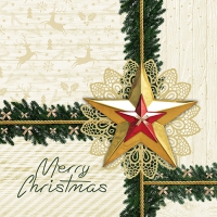 50 Servietten 40x40 cm - Golden Star