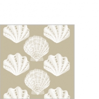 Servietten 25x25 cm - Riviera Shells taupecm Servietten 25x25 cm - Riviera Shells taupecm