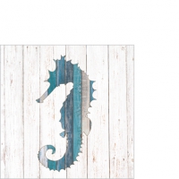 Servietten 25x25 cm - Whitewash Seahorse