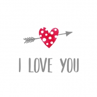 Servietten 25x25 cm - I Love You