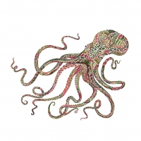 Servietten 25x25 cm - Green Octopus