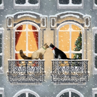 Servietten 25x25 cm - Townhouse Cats